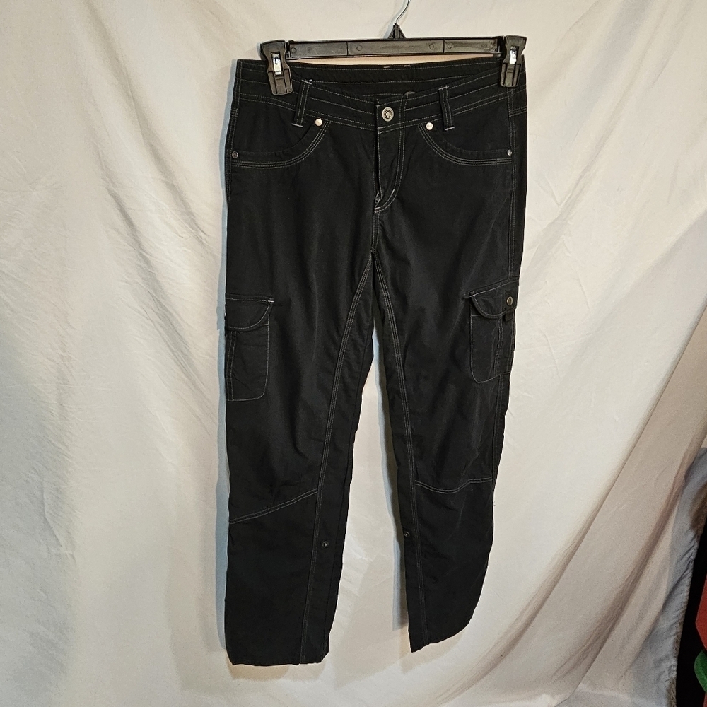 Kuhl Cargo Pants Hiking Travel Outdoor Womens Size 8 Waist 32 Inseam 31 Black